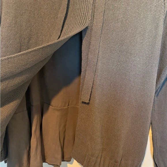 J.Jill Gray Knit Open-Back Sweater with Tie Detail Cozy Layered Long Sleeve NWT - Picture 2 of 8